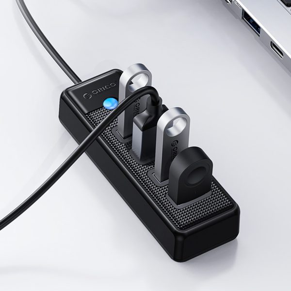 Sadalītājs PW4U-U3 USB-A - 4x USB-A - melns
