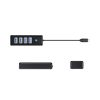 Sadalītājs PW4U-C3 USB-C - 4x USB-A - melns