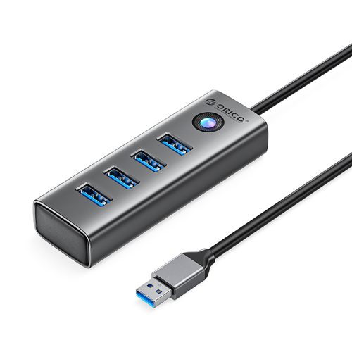 Centrmezgla adaptera sadalītājs PDD4U-U3 4x USB-A - pelēks
