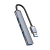 Hub AH-A13 dokstacija USB-A sadalītājs - pelēks