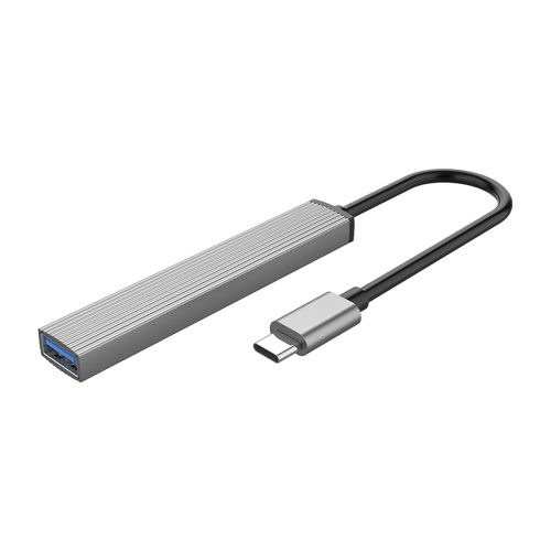 Hub AH-13 dokstacijas sadalītājs USB-C uz 4x USB-A - pelēks