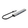 Hub AH-13 dokstacijas sadalītājs USB-C uz 4x USB-A - pelēks