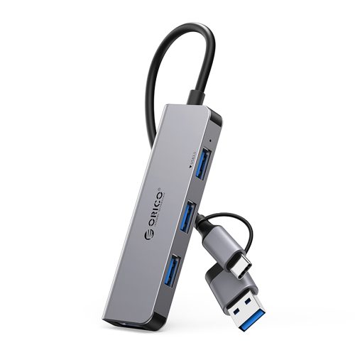 Hub YSA5-U3 dokstacija USB-A / USB-C uz 4x USB-A - pelēka