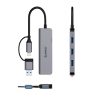 Hub YSA5-U3 dokstacija USB-A / USB-C uz 4x USB-A - pelēka