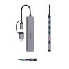 Hub YSA7-U3 USB-A / USB-C uz USB-A USB-C dokstacija - pelēka