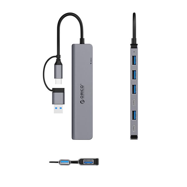 Hub YSA7-U3 USB-A / USB-C uz USB-A USB-C dokstacija - pelēka