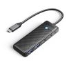 USB-C uz USB-A USB-C sadalītājs centrmezglam PAPW2AC-C3 - melns