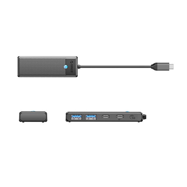 USB-C uz USB-A USB-C sadalītājs centrmezglam PAPW2AC-C3 - melns