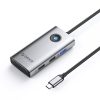 Hub PW11-5P USB-C uz USB-A USB-C PD HDMI sadalītājs - pelēks