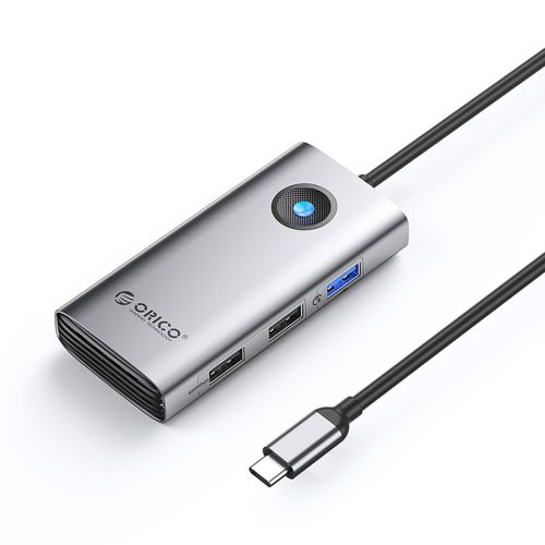 Hub PW11-5P USB-C uz USB-A USB-C PD HDMI sadalītājs - pelēks