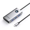 Hub PW11-6P USB-C uz USB-A USB-C HDMI sadalītājs - pelēks