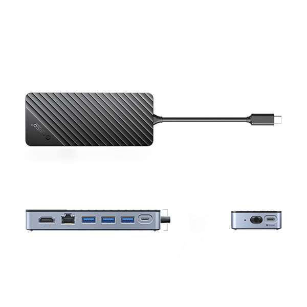 OM28PR-G2 centrmezgla dokstacija ar M.2 diska slotu USB-C - USB-A USB-C HDMI Ethernet - melna