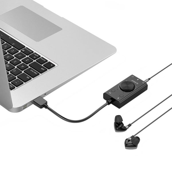 SC2 ārējā daudzfunkcionālā USB-A skaņas karte - melna