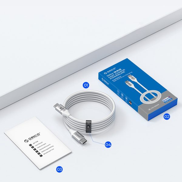 Kabelis CDX 60W 3A barošanas avots USB-C 1m - balts