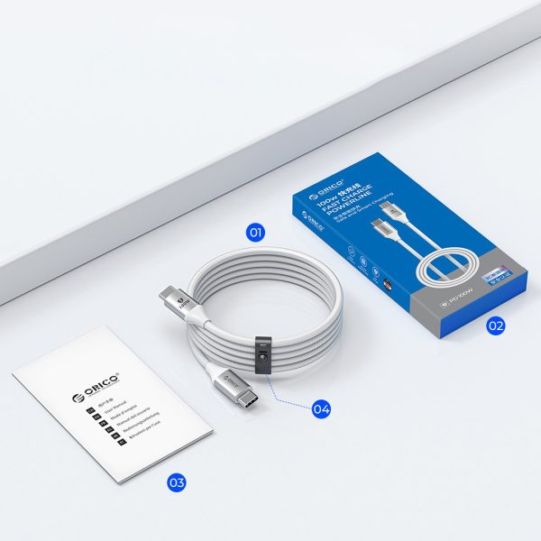 Kabelis CDX 100W 5A barošanas avots USB-C 1m - balts