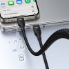 3in1 kabelis Flash Series 3 100W USB-C - 2x USB-C iPhone Lightning 1.5m - melns