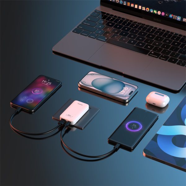 Īpaši plāns GaN 65W ceļojumu sienas lādētājs USB-A USB-C PD ES/ASV - balts