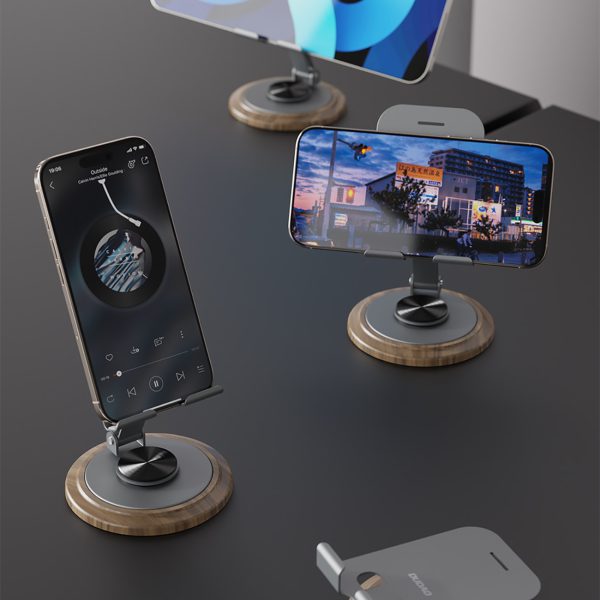 360 grādu metāla telefona statīvs - pelēks