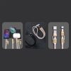4in1 Kabelis-vads Lanyard USB-A / USB-C / iPhone Lightning PD QC 65W 1.5m - Rozā