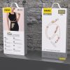 4in1 Kabelis-vads Lanyard USB-A / USB-C / iPhone Lightning PD QC 65W 1.5m - Rozā