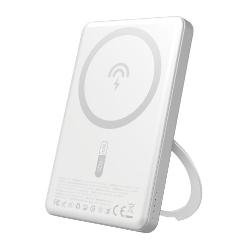 Powerbank ar MagSafe un statīvu 20W PD 5000mAh - sudrabkrāsas