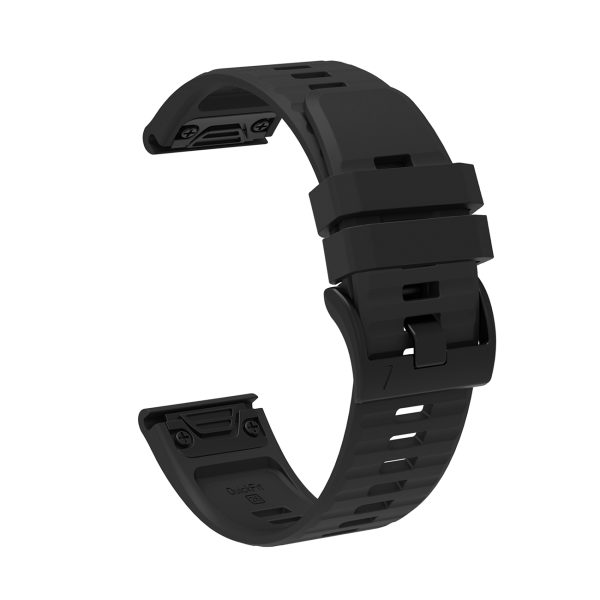 Garmin Fenix 3/5X/6X/7X Pro viedpulksteņa silikona siksniņa - melna