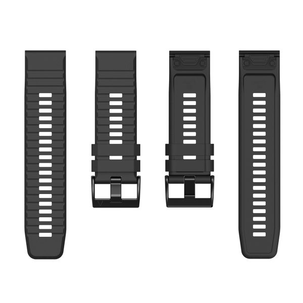 Garmin Fenix 3/5X/6X/7X Pro viedpulksteņa silikona siksniņa - melna