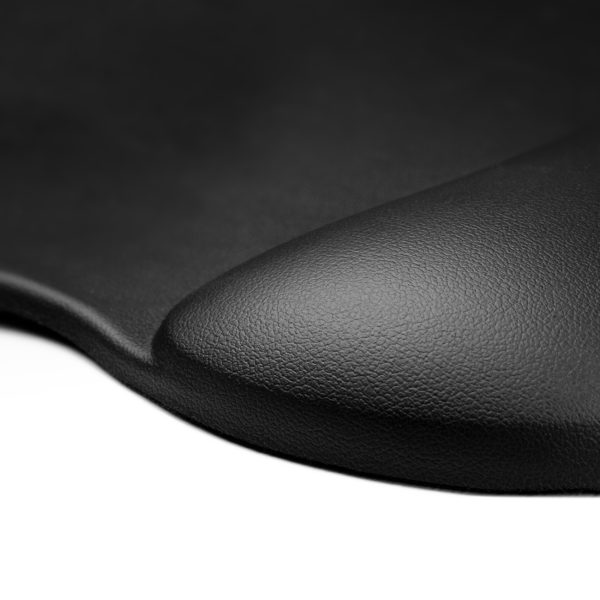 Ergonomisks peles paliktnis un plaukstas locītavas balsts, gēla eko āda, liels, neslīdošs - melns
