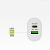Power Delivery USB-A USB-C 20W sienas lādētājs - balts