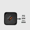 Power Delivery GaN USB-C 20W sienas lādētājs - melns