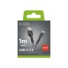 Kabelis USB-A - USB-C 1m - melns