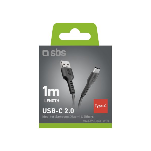 Kabelis USB-A - USB-C 1m - melns
