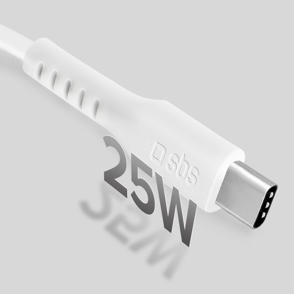 Kabelis USB-C PD 25W 1m - balts