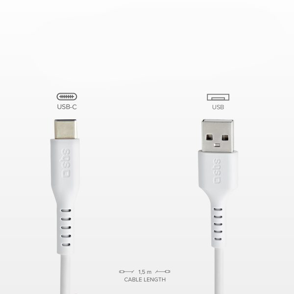 Kabelis USB-A - USB-C 1,5 m - balts