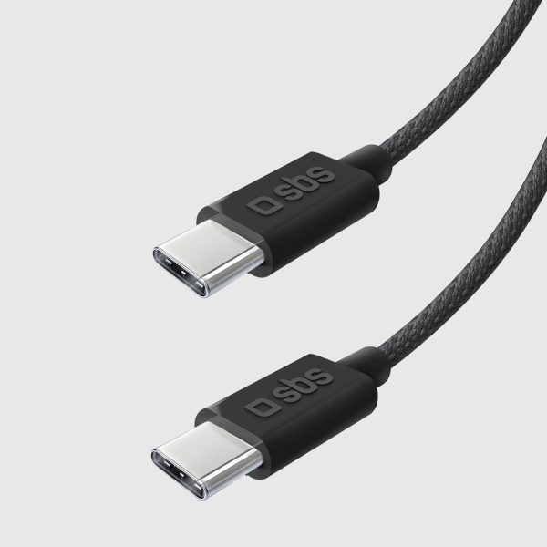 USB-C 60W 1,5 m pinuma kabelis - melns
