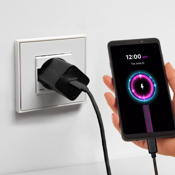 USB-C 60W 1,5 m pinuma kabelis - melns