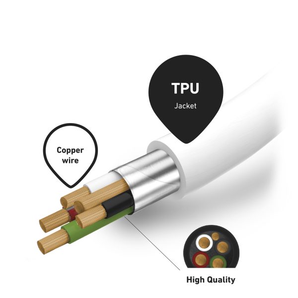 MFi sertificēts USB-C kabelis - iPhone Lightning 1m - balts