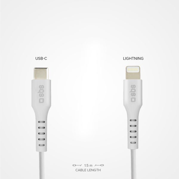 MFi sertificēts USB-C kabelis - iPhone Lightning 1m - balts