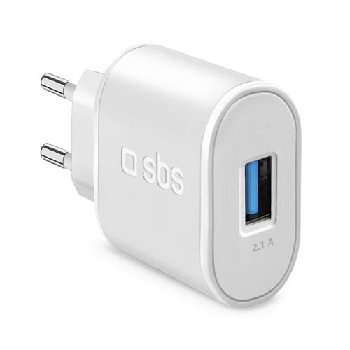 USB-A 10W sienas lādētājs - balts
