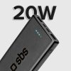 Powerbank 10000 mAh Power Delivery 20W - melns