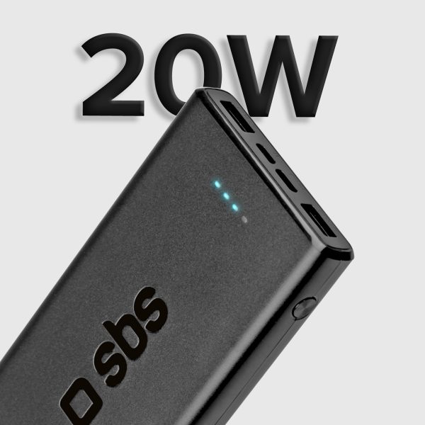 Powerbank 10000 mAh Power Delivery 20W - melns