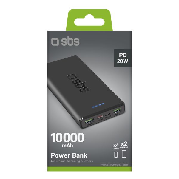 Powerbank 10000 mAh Power Delivery 20W - melns