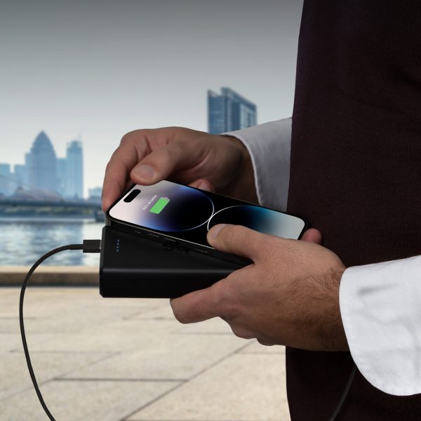 Powerbank 20000 mAh USB-A USB-C - melns