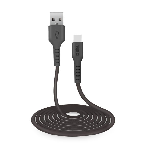 Kabelis USB-A - USB-C 3m - melns