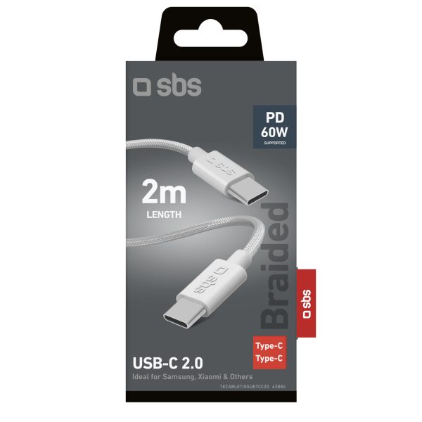 Kabelis PD USB-C 60W 2m - pelēks