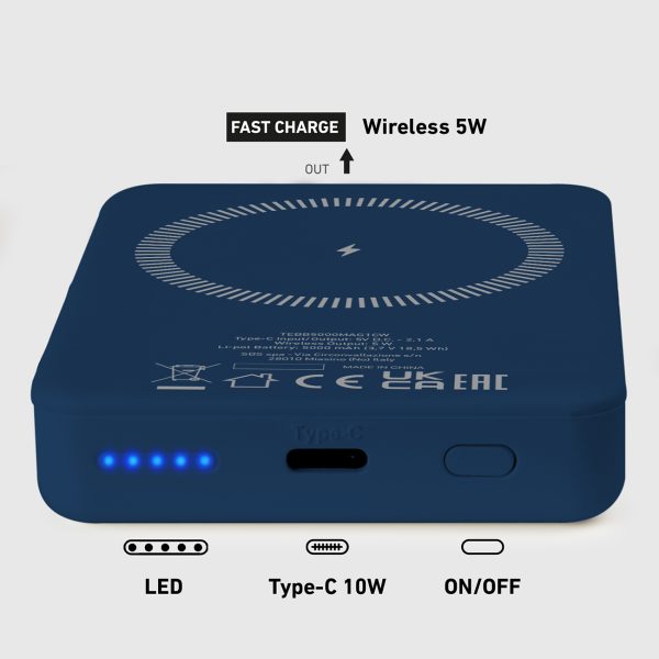 Powerbank 5000mAh MagSafe - zils