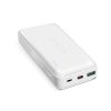 Powerbank 20000mAh PD MicroUSB USB-C USB-A 20W - balts