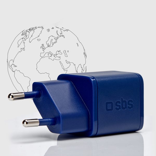 GaN tīkla lādētājs ar barošanas avotu 20 W - zils