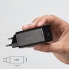 GaN tīkla lādētājs ar barošanas bloku 65 W - melns