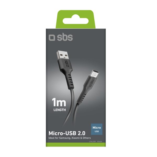 Kabelis USB-A - Micro-USB 1m - melns